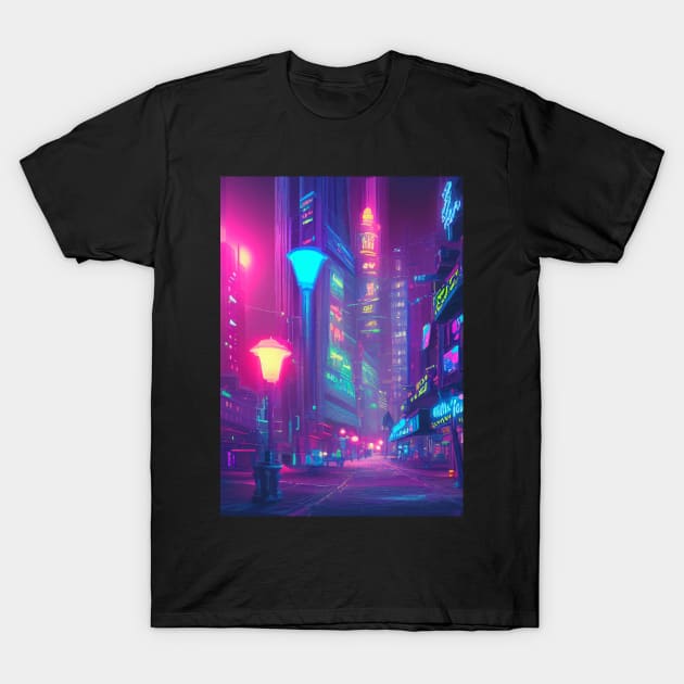 Japan Neon City Lights T-Shirt by jodotodesign